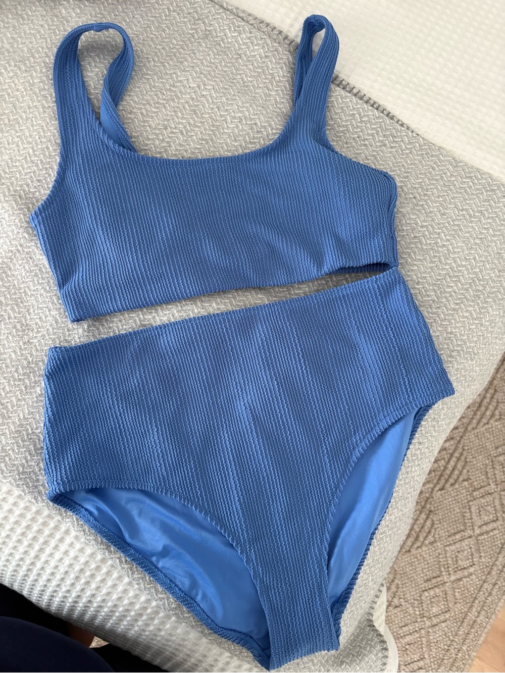 Old Navy Ribbed Periwinkle Two-Piece High-Waist Bikini